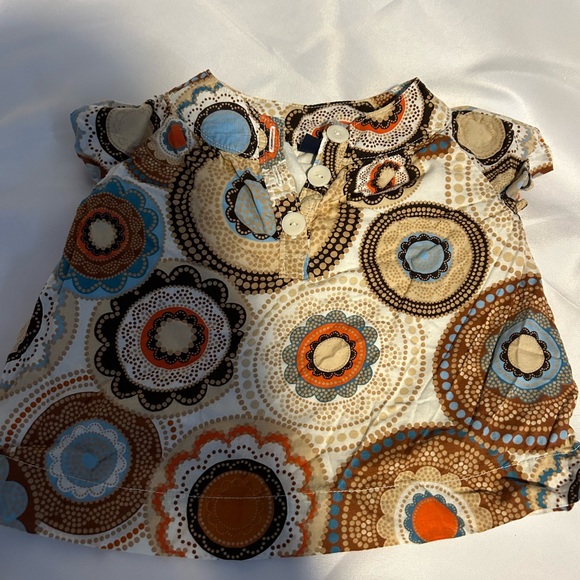 2/$10 Gap Floral shirt Top shirt 12-18 months Blouse shirt earthy vibe pattern - Picture 3 of 5